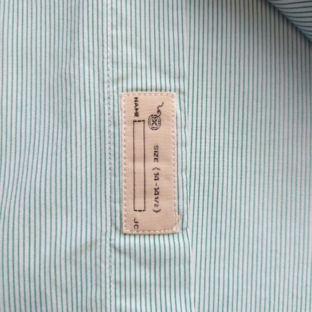 J. Crew Button Down Casual Cotton Pinstripes Long Sleeves Shirt Green Size Small